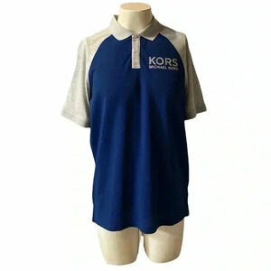 Michael Kors blue and  gray polo sz L